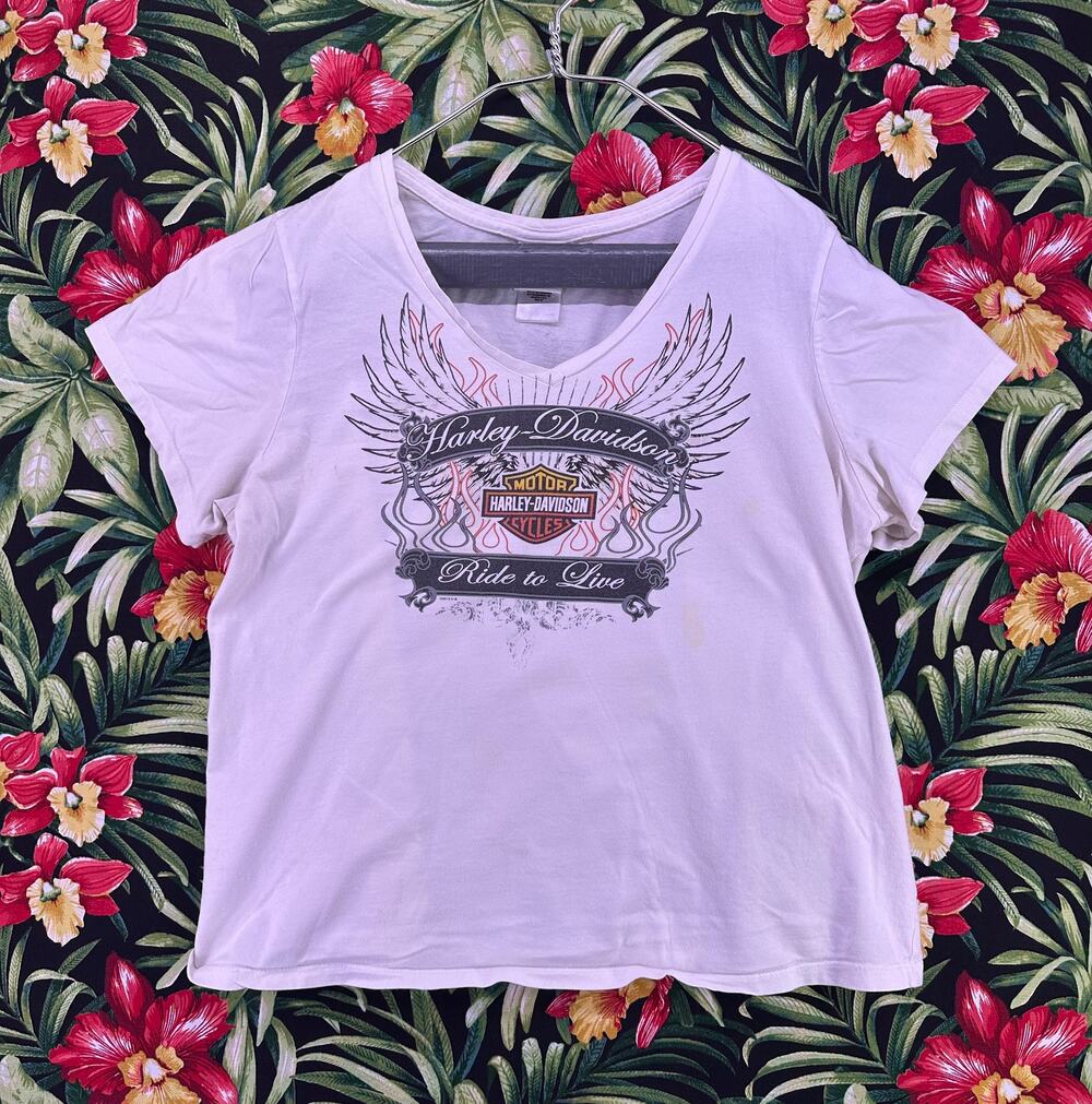 Harley Davidson Alexandria MN Ride To Live White Tee Size XL